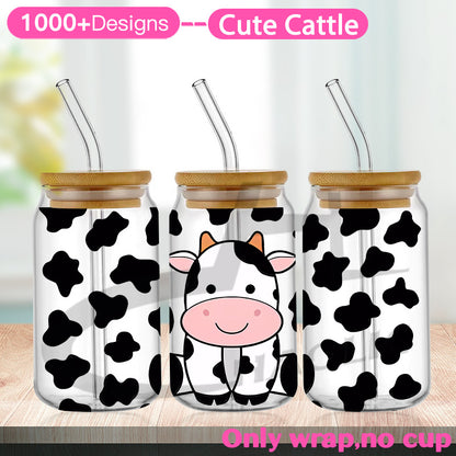 Cute Cattle UV DTF Cup Wraps 16oz