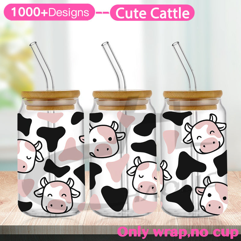 Cute Cattle UV DTF Cup Wraps 16oz