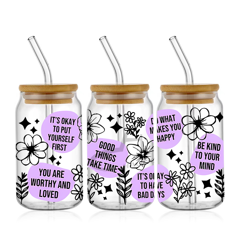 Positive Words UV DTF Cup Wraps 16oz