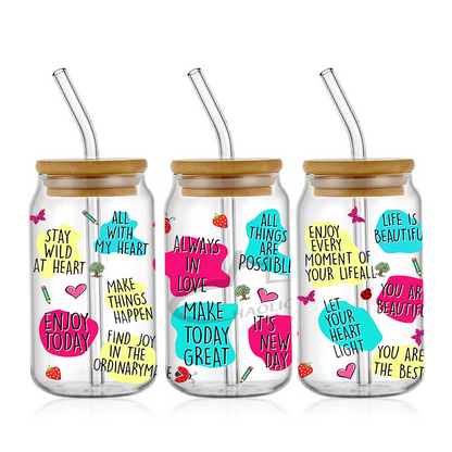 Positive Words UV DTF Cup Wraps 16oz