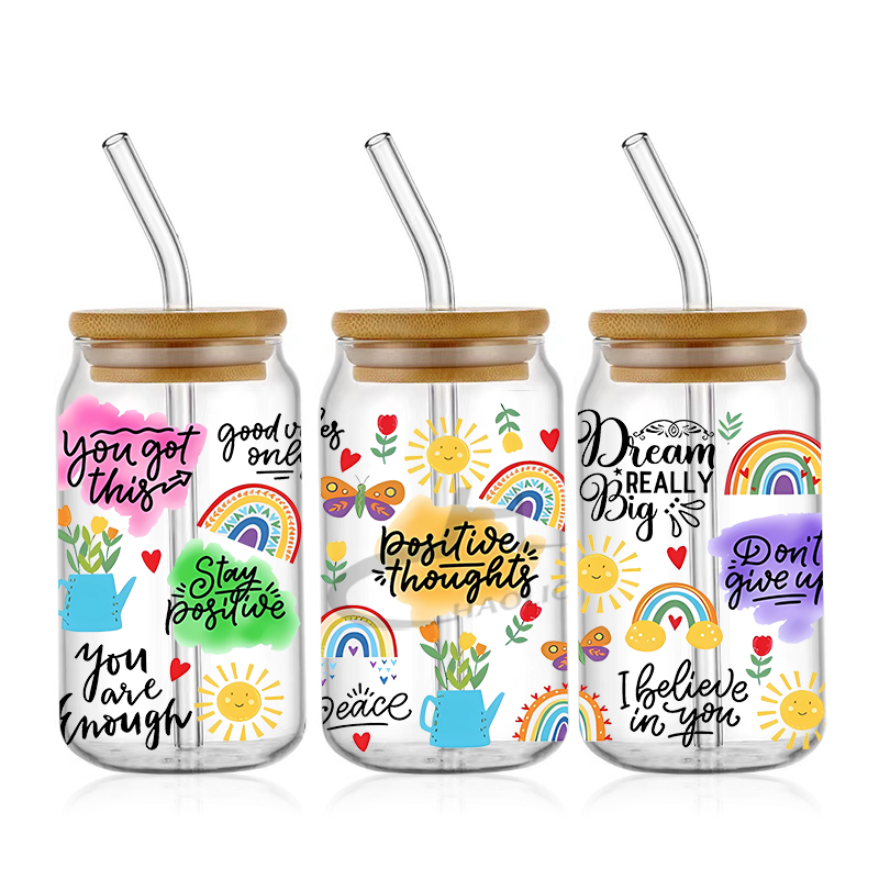 Positive Words UV DTF Cup Wraps 16oz