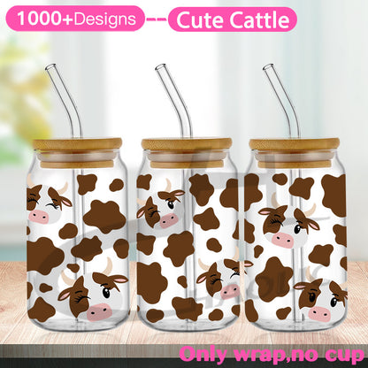 Cute Cattle UV DTF Cup Wraps 16oz