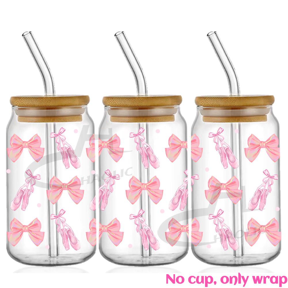 Pink Bow UV DTF Cup Wraps 16oz