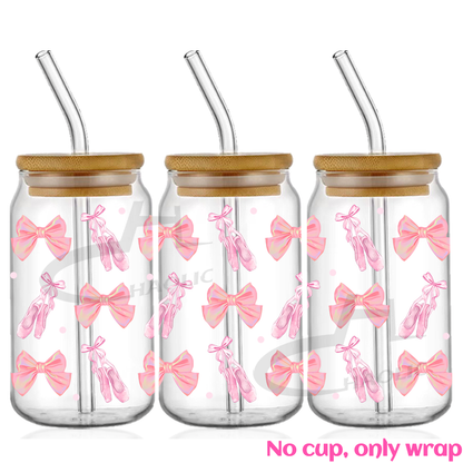 Pink Bow UV DTF Cup Wraps 16oz