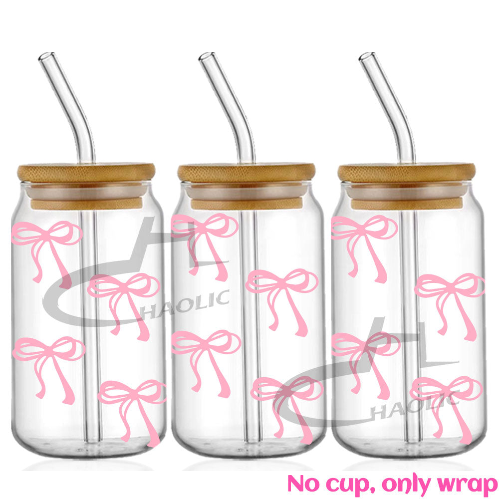 Pink Bow UV DTF Cup Wraps 16oz