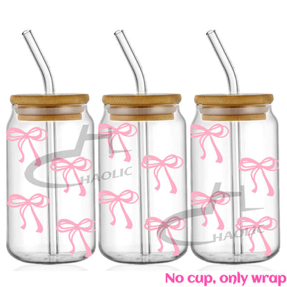 Pink Bow UV DTF Cup Wraps 16oz