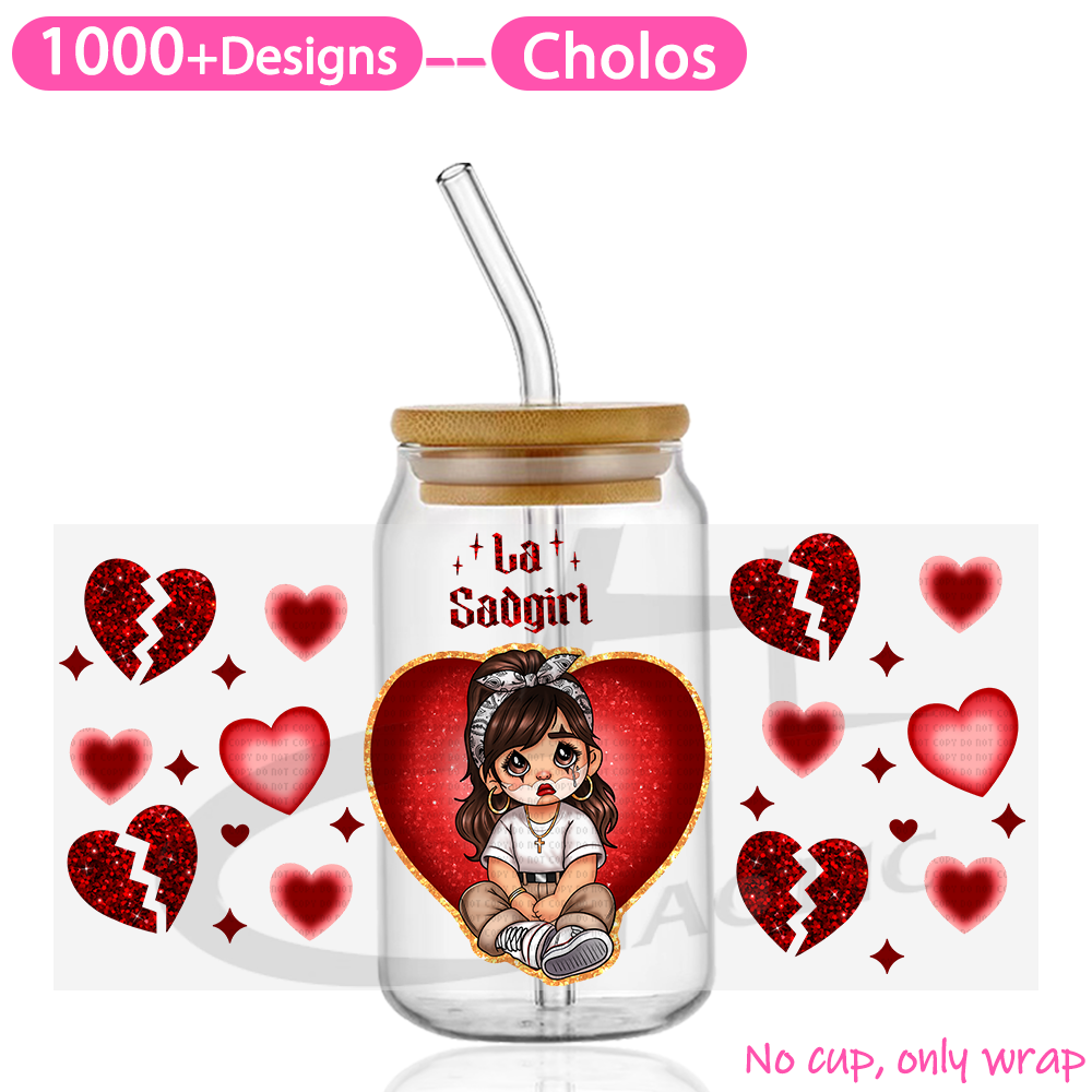 Cholo  Valentine's Day  UV DTF Cup Wraps 16oz