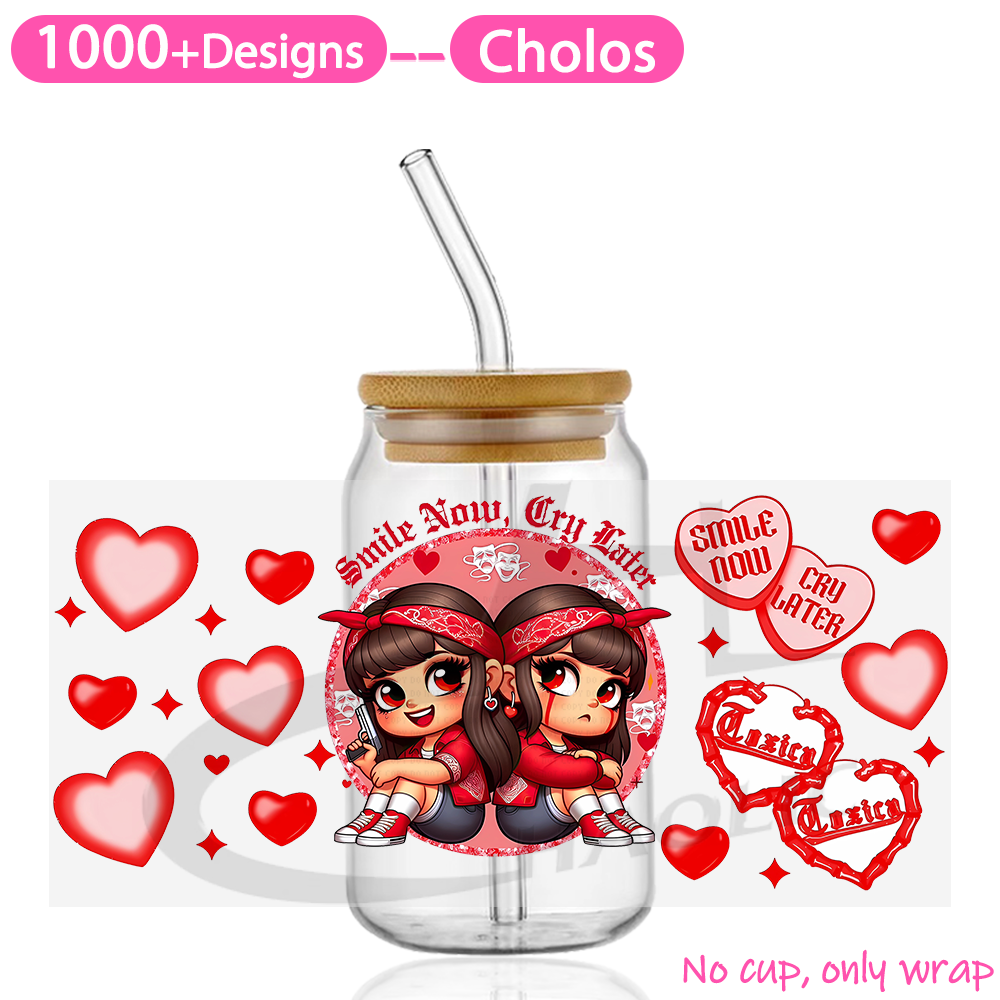 Cholo  Valentine's Day  UV DTF Cup Wraps 16oz