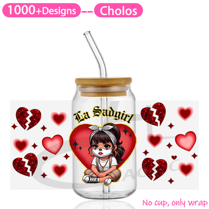 Cholo  Valentine's Day  UV DTF Cup Wraps 16oz