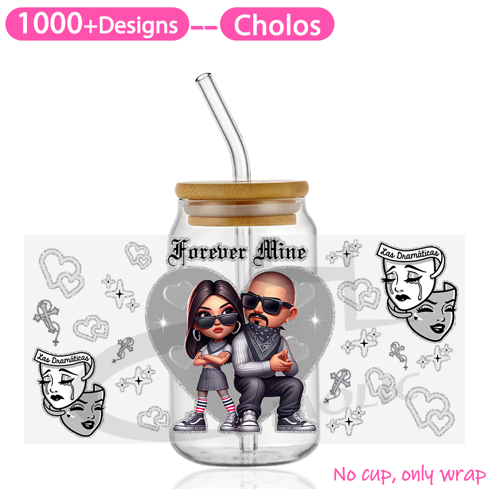 Cholo  Valentine's Day  UV DTF Cup Wraps 16oz