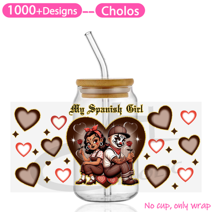 Cholo  Valentine's Day  UV DTF Cup Wraps 16oz