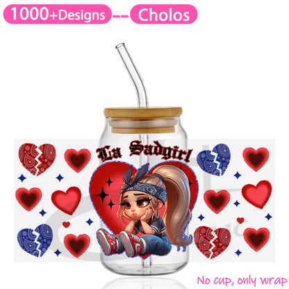 Cholo  Valentine's Day  UV DTF Cup Wraps 16oz