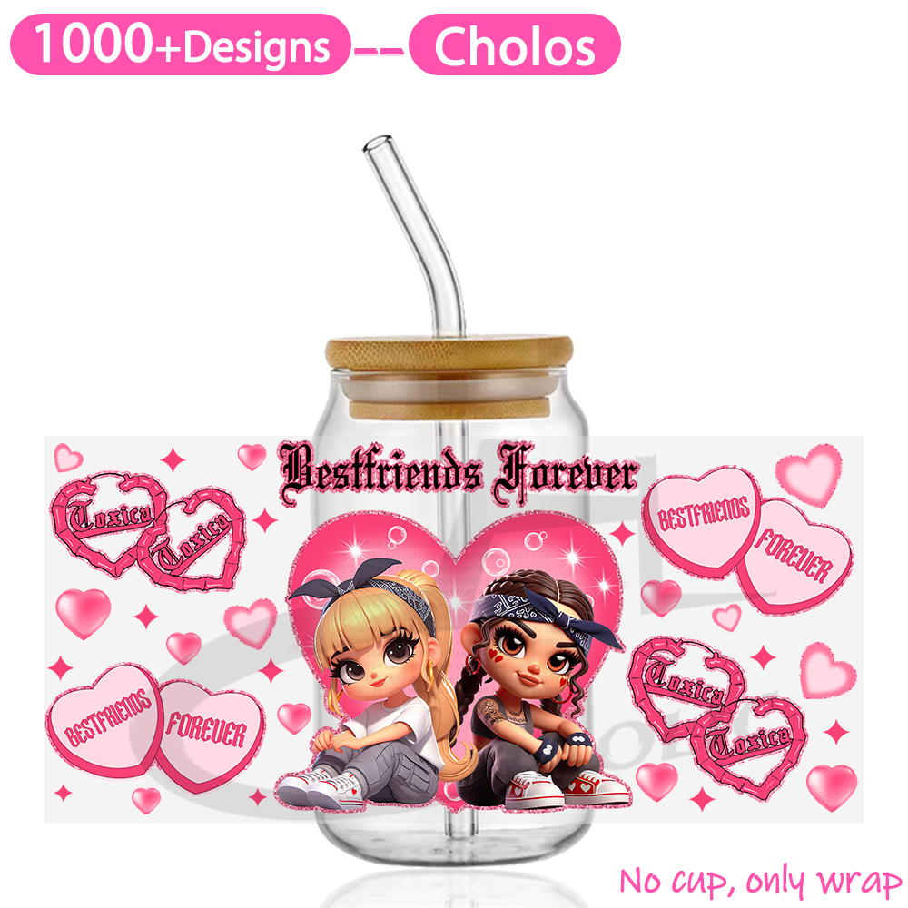 Cholo  Valentine's Day  UV DTF Cup Wraps 16oz