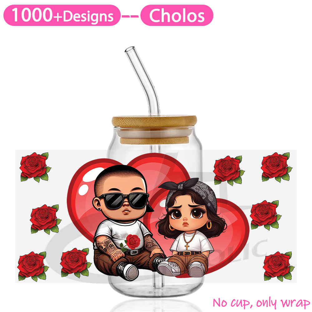 Cholo  Valentine's Day  UV DTF Cup Wraps 16oz